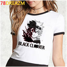 Camiseta con estampado de trébol negro de Anime japonés para hombre, camisa divertida con estampado de dibujos animados, Hip-Hop, Harajuku, Unisex 2024 - compra barato