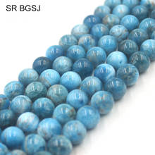 Free Shipping 6mm 8mm 10mm 12mmm Round Blue Apatite Loose Gems Stone Jewelry Making Beads Strand Wholesale 15" 2024 - buy cheap