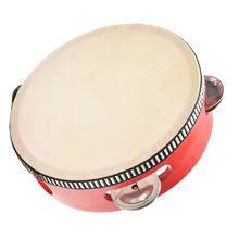 Развивающая музыкальная игрушка бубен-инструмент ручной барабан красный 2024 - купить недорого