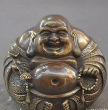 Copper Statue  Crafts statue Old chinese buddhism bronze wealth ruyi happy laugh Maitreya Buddha statue 2024 - buy cheap