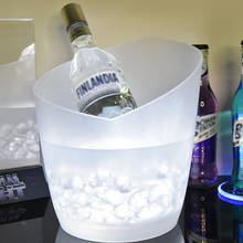 Cubo de hielo LED de plástico impermeable para Bar, iluminación para discoteca, champán, whisky, cerveza, bares, fiesta nocturna, 5L, 4 colores, envío directo 2024 - compra barato
