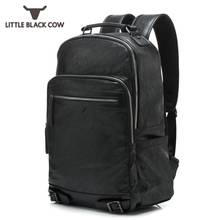 Bolso Harajuku informal de alta capacidad para hombre, mochila de viaje negra, bolso impermeable para ordenador portátil, bolso escolar de cuero a la moda 2024 - compra barato