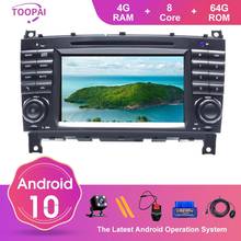 TOOPAI Android 10 для Mercedes Benz W203 CLK200 CLK22 C180 C200 CANBUS 2005-2011 Автомобильный мультимедийный плеер Радио Стерео SWC DVD 2024 - купить недорого