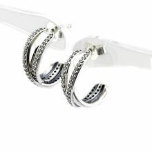 Entwined Hoop Earrings 925 Sterling Silver Jewelry For Woman Make up Fashion Female Earrings Party Jewelry 2024 - buy cheap