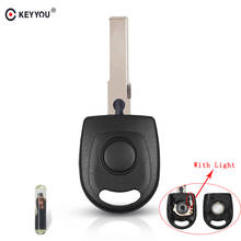 Keyyou carcaça de chave transponder para vw polo, golf para seat ibiza leon com chip id48 com luz chave do carro da bateria 2024 - compre barato