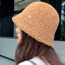 Winter Bucket Hat Thickened Warm Ear Protector Cap Women French Wool Fedora Hat Lady Panama Outdoor Hiking Knitted Fisherman Hat 2024 - buy cheap