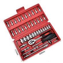 New 46pcs 1/4-Inch Combination Bit set Torque Wrench  Socket Set Car Repair Tool Ratchet Set of  keys Chrome Vanadium 2024 - buy cheap