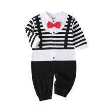 Newborn Baby Boy Romper 2022 Spring Fall Long Sleeves Bowtie Style Baby Boy Clothes Little Gentle Man Baby Jumpsuit 2024 - buy cheap