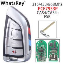 WhatsKey Remote Car key 315 /433 /868MHZ pcf7953P Keyless Entry For BMW CAS4 3 5 7 F Series X5 X6 Smart Key Card Insert Blade 2024 - buy cheap