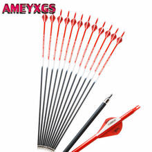 6/12Pcs 30" Archery Pure Carbon Arrows Spine 400 Tips Nocks Target Replaceable Broadhead For Bow Hunting Shooting Accessories 2024 - buy cheap