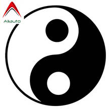 Aliauto Cartoon Personality Car Stickers Yin Yang Motorcycle Sunscreen Decals Automobile Accessories Black/silver,12cm*12cm 2024 - buy cheap