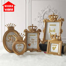 European Golden Crown Photo Frame Creative Resin Picture Desktop Frame Luxury Photo Frame for Wedding Home Decorative Gift Craft 2024 - buy cheap