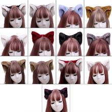 Doce adorável animal peludo orelhas animais clipes de cabelo anime lolita lobo gato cosplay pelúcia hairpins festa de halloween traje 2024 - compre barato