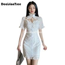 Vestido chinês feminino elegante, estilo aodai, comprimento no joelho, vestidos para festa de casamento, vestido sexy, vestido cheongsam, 2021 2024 - compre barato