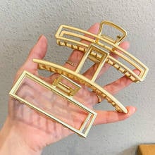 2021 New Cross Square Metal Hair Claw Clips Large Barrette Hair Crab Clips Pearl Hairpins For Girls Women Hair Accessaries 2024 - buy cheap