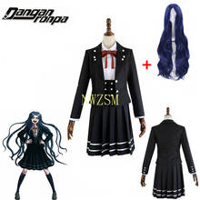 Anime danganronpa v3 shirogane tsumugi edição original jk uniforme cosplay traje feminino festa de halloween ternos com peruca cabelo 2024 - compre barato