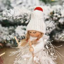 Christmas Wooden Angel Doll Girl Ski Pendant Christmas Tree Ornaments Christmas Decorations for Home Navidad 2021 New Year Gifts 2024 - buy cheap