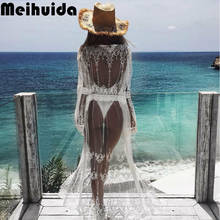 Sexy Women Lace Crochet Sheer Bikini Beachwear Cover up Swimwear Swimsuit Beach Dress Summer Bathing Suit 2024 - buy cheap
