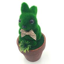 Conejo de hierba Artificial para decoración del hogar, bonsái de imitación, maceta verde falsa, adornos de plantas, regalos 2024 - compra barato