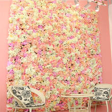 Fundo de parede de flores artificiais, 40x60cm, para casamento, plantas artificiais, parede, seda, decoração moderna 2024 - compre barato