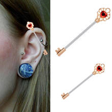 1Pc 1.6*38mm Ear Cartilage Piercing Industrial Barbell Earring Piercing The Key To My Heart Bar Barbell Earrings Body Jewelry 2024 - buy cheap