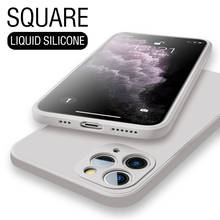 Новый роскошный оригинальный квадратный жидкий силиконовый мягкий чехол для iPhone 11 Pro X XR XS Max 7 8 6 6s Plus SE 2 2020 12 цветов 2024 - купить недорого