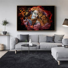 Pintura en lienzo de Arte de Krishna y Radha para pareja, carteles indios, impresiones, cuadro de pared moderno para sala de estar, dormitorio, decoración del hogar 2024 - compra barato