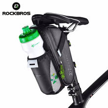 Rockbros bolsa traseira de bicicleta, sacola para bike à prova de chuva e com bolso para garrafa d'água, refletiva e acessório 2024 - compre barato