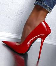 Women Fashion Red Patent Leather Stiletto Heels Elegant Pumps Lady Pointed Toe Thin High Heels Dress Shoes Woman Stiletto Heels 2024 - buy cheap