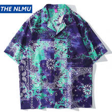 2021 Cashew Flowers Print Shirts Tropical Hawaiian Shirt Streetwear Hip Hop Casual Short Sleeve Beach Shirt Tops Summer WY656 2024 - buy cheap