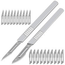 Scalpel faca cirúrgica, faca cirúrgica com lâminas de metal carbono 10 peças 11# 23# e DIY ferramenta faca cirúgica de cortar animal de reparo PCB 1 peça 2024 - compre barato