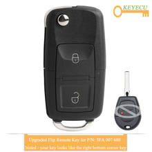 Keyecu-chave remota flip atualizada para volkswagen, chip bora, polo, golf, passat lupo, 2 botões fob-433mhz-id48,-p/n: 5fa 007 680 2024 - compre barato