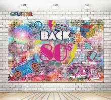 Disco Music Graffiti Photography Backdrop Birthday Dress Up Party Photo Background Colorful Brick Wall Vinyl Photo Studio Props 2024 - buy cheap