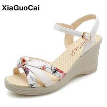 Sweet Woman Sandals Summer Female Shoes High Heels Platform Wedges Women Sandal Peep Toe Casual Buckle Strap Beach Footwear 2022 2024 - buy cheap