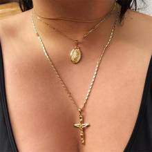 KISSWIFE Fashion Personality Cross Pendant Virgin Mary Female Multilayer Necklace Combination Women Jewelry Gifts Wholesale 2024 - buy cheap