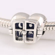 S925 Silver  Bead DIY Jewelry Window Heart Charms fit Lady Bracelet Bangle Mixed Enamel 2024 - buy cheap