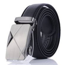 Cinturón con hebilla de piel sintética para hombre, cinturón con hebilla de Color sólido, ajustable, a la moda 2024 - compra barato