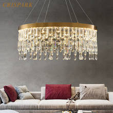 Modern Luxury Chandelier Lighting for Living Room LED Copper Round Chandelier Lamp Clear Crystal Home Dining Room Light Fixture 2024 - buy cheap