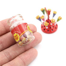 1:12 Miniature Food Mini Lollipops With Case Holder Candy For Doll Doll House Kitchen Accessories Dessert Sugar 2024 - buy cheap