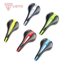 LIETU 5 Colors Soft Bike Saddle with Hollow Design and Leather Surface for MTB / Road Bicycle 2024 - buy cheap