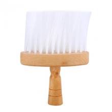 Escova espanador de pescoço macio, cabo de madeira, ferramenta para cortar cabeleireiro, barbeiro, escova de cabelo para limpeza 2024 - compre barato