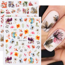 1 Pcs Flower Series Nail Water Decal Sticker Floral Sakura Daisy Rose Leaf Transfer Foil Nail Decoration Dry Flower Nail Sticker 2024 - buy cheap
