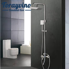 Sistema de ducha de baño, cabezal de ducha rectangular y ducha de mano, conjunto de ducha de latón cromado de tres vías, ducha de agua 2024 - compra barato