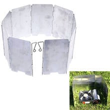 Pantallas de protección contra el viento, 9 placas, plegable, para acampar al aire libre, cocina de Gas, parabrisas 2024 - compra barato