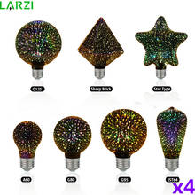 4pcs/lot 3D Led Bulb Star Firework E27 Vintage Edison Night Light 220V A60 ST64 G80 G95 G125 Holiday Novelty Decoration Lighting 2022 - buy cheap
