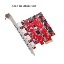Tarjeta de expansión PCI-E USB3.0 Hub de 4 puertos, PCI express, Vista Riser, PCI-E, Windows XP, Win7/8/10, X1, X4, X8, X16, adaptador para escritorios 2024 - compra barato