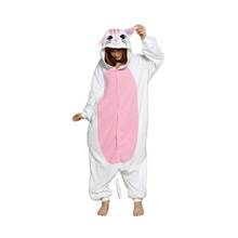 Kigurumi White Cat Onesies Pajamas Cartoon Animal Costume Cosplay Pyjamas Adult Onesies Party Dress Halloween Pijamas 2024 - buy cheap