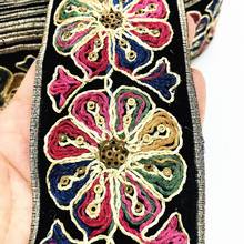 1 Yard Ethnic Embroidered Lace Trim Jacquard Ribbon for Garment Accessories DIY Craft Making Flower Sewing 2024 - buy cheap
