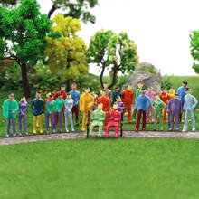 P75 100pcs Model Trains 1:75 Painted Figures HO OO Scale People 2024 - buy cheap