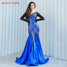 Belly Dance Dress V-Neck Mesh embroidery Long Skirt Competition  Clothes Female Adult Elegant Profession Performance Clothing 2024 - buy cheap